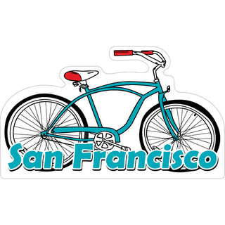 San Francisco   Blue Beach Cruiser Sticker