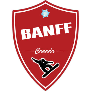 Banff  Canada   RED SHIELD SNOWBOARDER Sticker