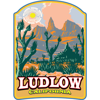 Ludlow California Orange Mountains Desert Sticker