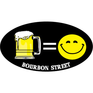 Bourbon Street Beer Equals Happiness Sticker