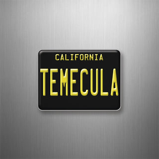 Temecula  California Black License Plate Plastic Magnet 3D Magnet