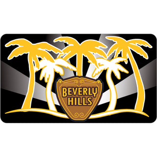 Beverly Hills CA Black & Gold Palms Sticker