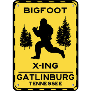 OK4 Gatlinburg  TN Bigfoot Crossing Sign Vertical Sticker