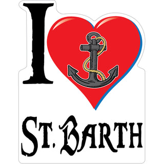 St. Barth   I Heart Anchor Sticker