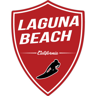 Laguna Beach CA Vertical Red Shield Sticker