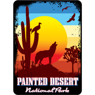 Painted Desert National Park   Chromatic Desert Animal Silhouettes Sticker