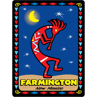 Farmington  New Mexico   Red Kokopelli Night Scene Sticker
