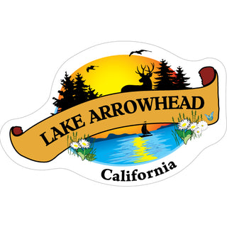 Lake Arrowhead  California   Sunset Banner Lake Deer Pines Sticker