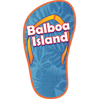 Balboa Island Flip Flop with Blue Hawaiian Print Sticker