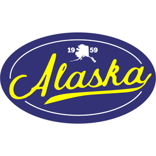 Alaska BLUE YELLOW OVAL Sticker