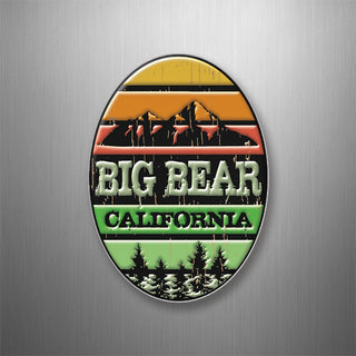 Big Bear  California   Mountain Stripe Oval 3D Magnet
