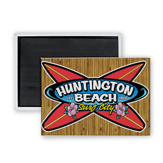 HUNTINGTON BEACH RED CROSSING SURFBOARDS Rectangle Badge Magnet