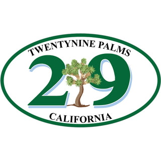Twentynine Palms  California   Green Joshua Tree Euro Oval Sticker
