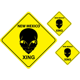 New Mexico   Alien Head Crossing Diamonds Sticker