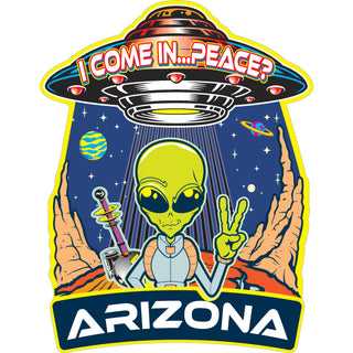 Arizona I COME IN PEACE ALIEN Sticker