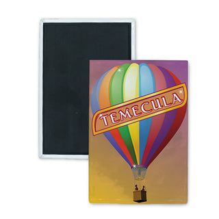 Temecula   Single Hot Air Balloon Rectangle Badge Magnet