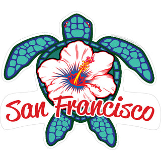 OK4 San Francisco Blue Turtle Flower (00121) Sticker