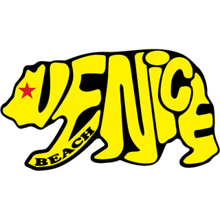 Venice Beach   Yellow Letter Bear Sticker