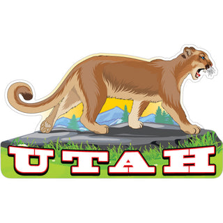 OK4 Utah Walking Cougar Sticker