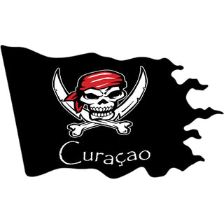 Curacao Pirate Flag Wavy Sticker