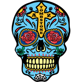 Tombstone  AZ Blue Sugar Skull Sticker