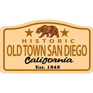 Old Town San Diego  CA   Historic Old Town Sign with Bear est Sticker