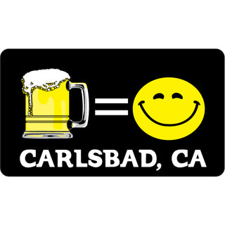 Carlsbad  CA Beer Equals Happy Face (60303) Sticker