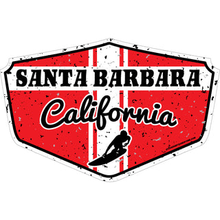 OK4 Santa Barbara Distressed Surf Shield (27192) Sticker