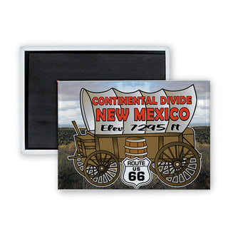 New Mexico Continental Divide Covered Wagon Route 66 Shield Rectangle Badge Magnet