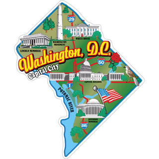 Washington DC Map Sticker