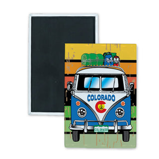 Colorado Bus Front View Rectangle Badge Magnet
