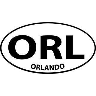 OK4 Orlando  FL ORL Euro Oval Black and White Sticker