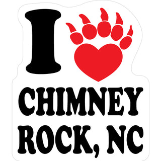 I Heart Bear Paw Chimney Rock NC Sticker