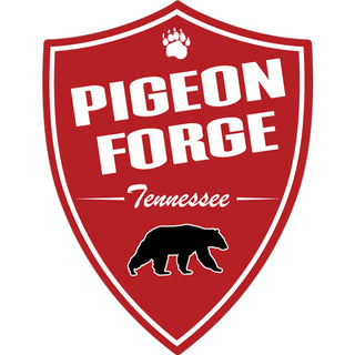 Pigeon Forge  Tennessee   Red Vertical Shield Sticker
