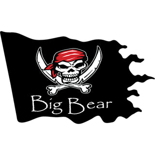 Big Bear Pirate Flag Wavy Sticker