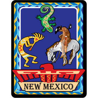 New Mexico   Kokopelli  Gecko  Indian Sticker