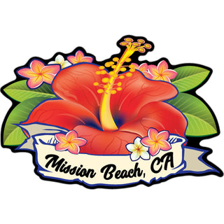 Mission Beach  CA Hibiscus Flower Sticker