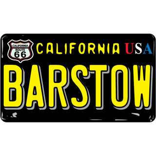 Barstow  CA   Retro Black License Plate Sticker