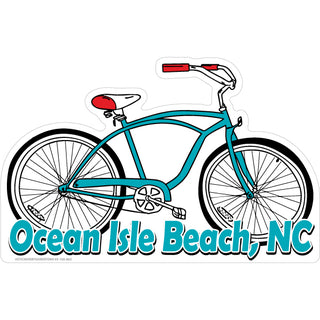 Ocean Isle Beach  NC Blue Cruiser Bike Sticker