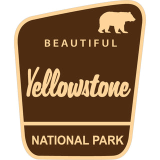 Yellowstone National Park Brown Angled Parks Sign (00772) Sticker