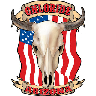 Chloride  AZ Steer Skull Head Flag Sticker