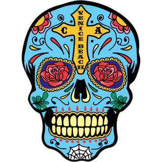 Venice Beach  CA   Blue Sugar Skull Sticker