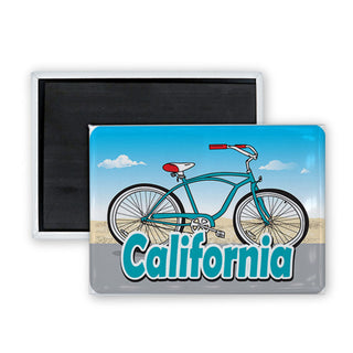California Blue Cruiser Bike Rectangle Badge Magnet