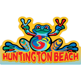 Huntington Beach   Peace Frog Sticker