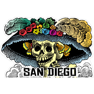 San Diego   Big Hat Catrina Sticker