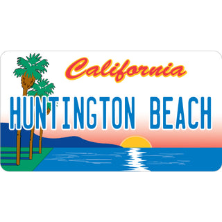 Huntington Beach   Palm Sunset License Plate Sticker