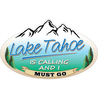 Lake Tahoe   Mountains Are Calling Oval Sticker