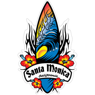 Santa Monica Tribal Surfboard Sticker