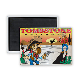 Tombstone Arizona Cowboy Rectangle Badge Magnet