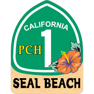 Flower Sign   Seal Beach  CA PCH 1 Flower Sign Sticker